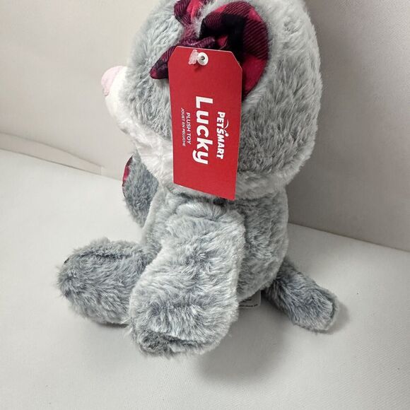 Pestsmart Dog Toy Lucky The Cat Kitty Plush Gray Squeaks 2023 Cuddle Play Chew - Picture 6 of 8